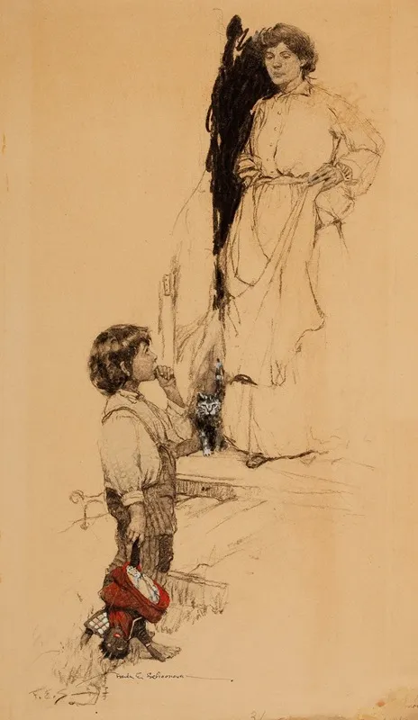 I Is Toddie By Paths Of Flame Story Illustration Wall Art by Frank Earle Schoonover - High-Resolution Digital Print