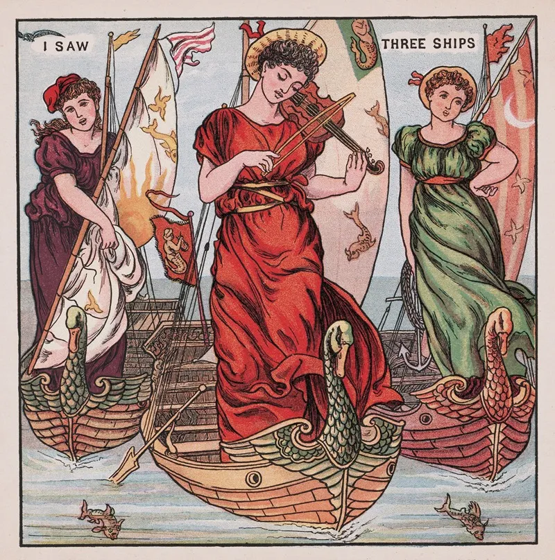 I Saw Three Ships Wall Art by Walter Crane - High-Resolution Digital Print