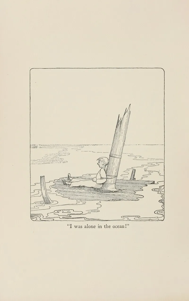 I Was Alone In The Ocean Wall Art by Hugh Lofting - High-Resolution Digital Print