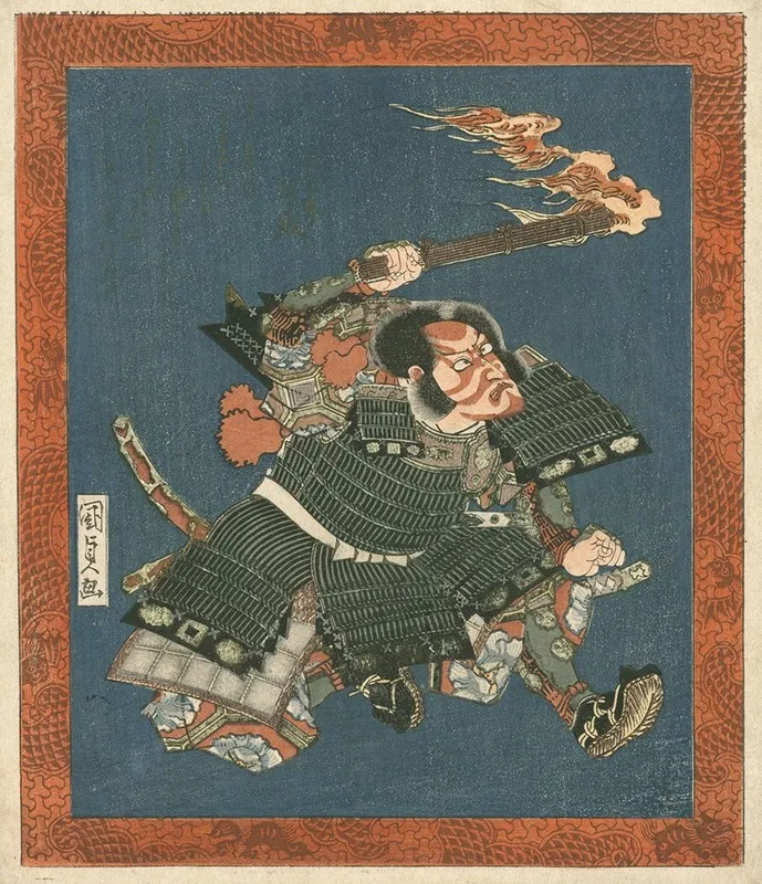 Ichikawa Danjuro Vii As I No Hayata Wall Art by Utagawa Kunisada (Toyokuni III) - High-Resolution Digital Print