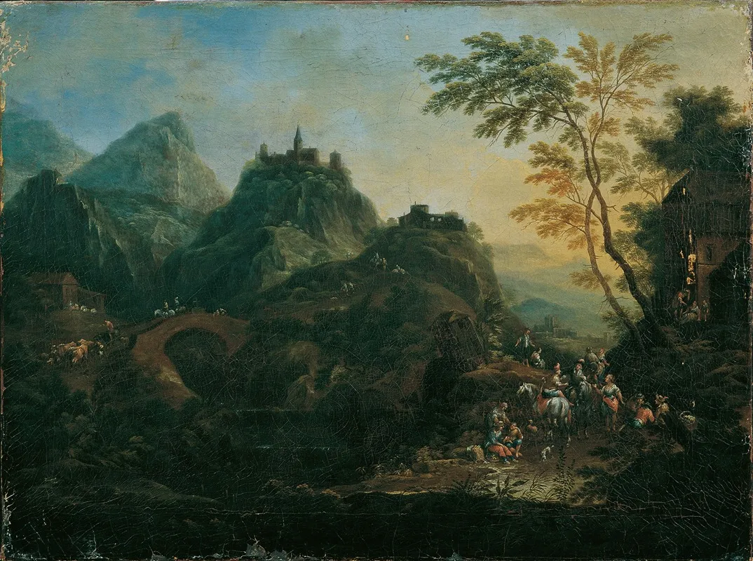 Ideale Berglandschaft Mit Brucke