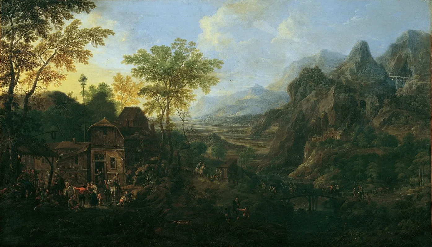 Ideale Landschaft Mit Bauernkirmes Wall Art by Josef Orient - High-Resolution Digital Print