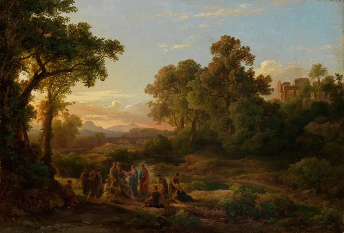 Ideallandschaft Mit Christus Und Den Jungern Wall Art by Károly Markó - High-Resolution Digital Print