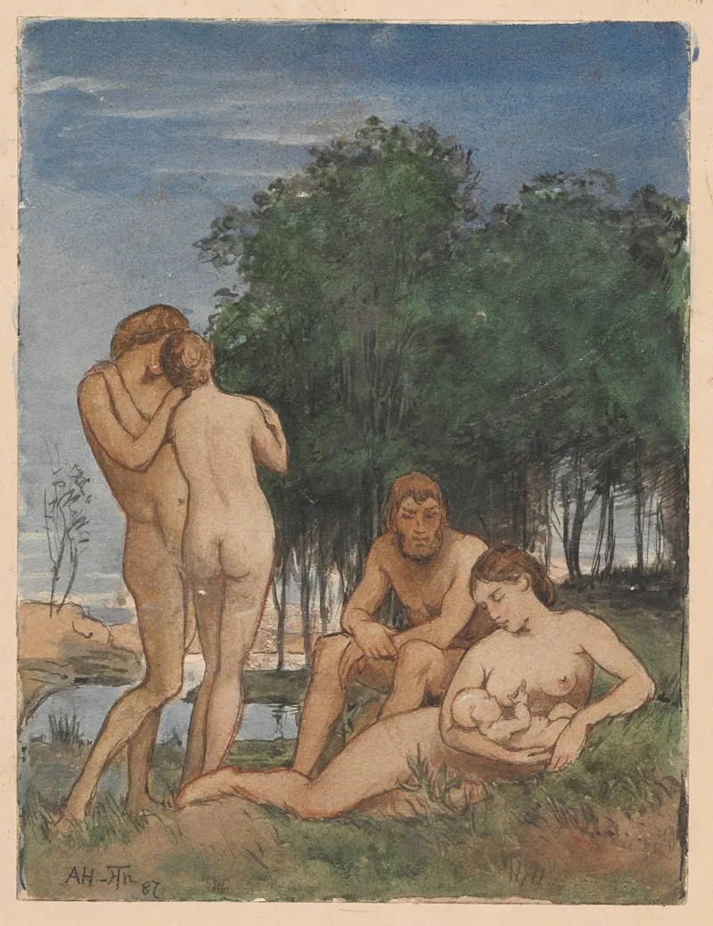 Idyllic Scene Wall Art by Hans Thoma - High-Resolution Digital Print