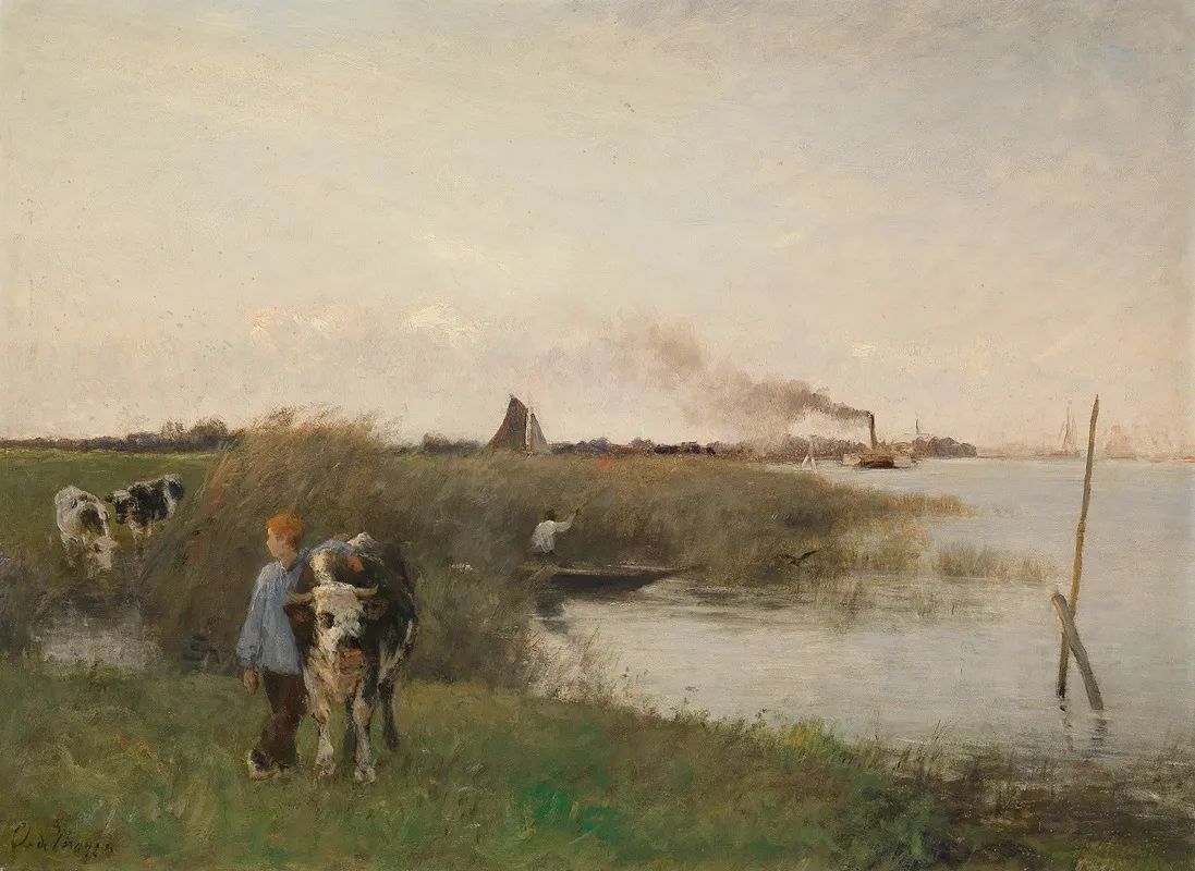 Idyllische Flusslandschaft Wall Art by Otto von Thoren - High-Resolution Digital Print
