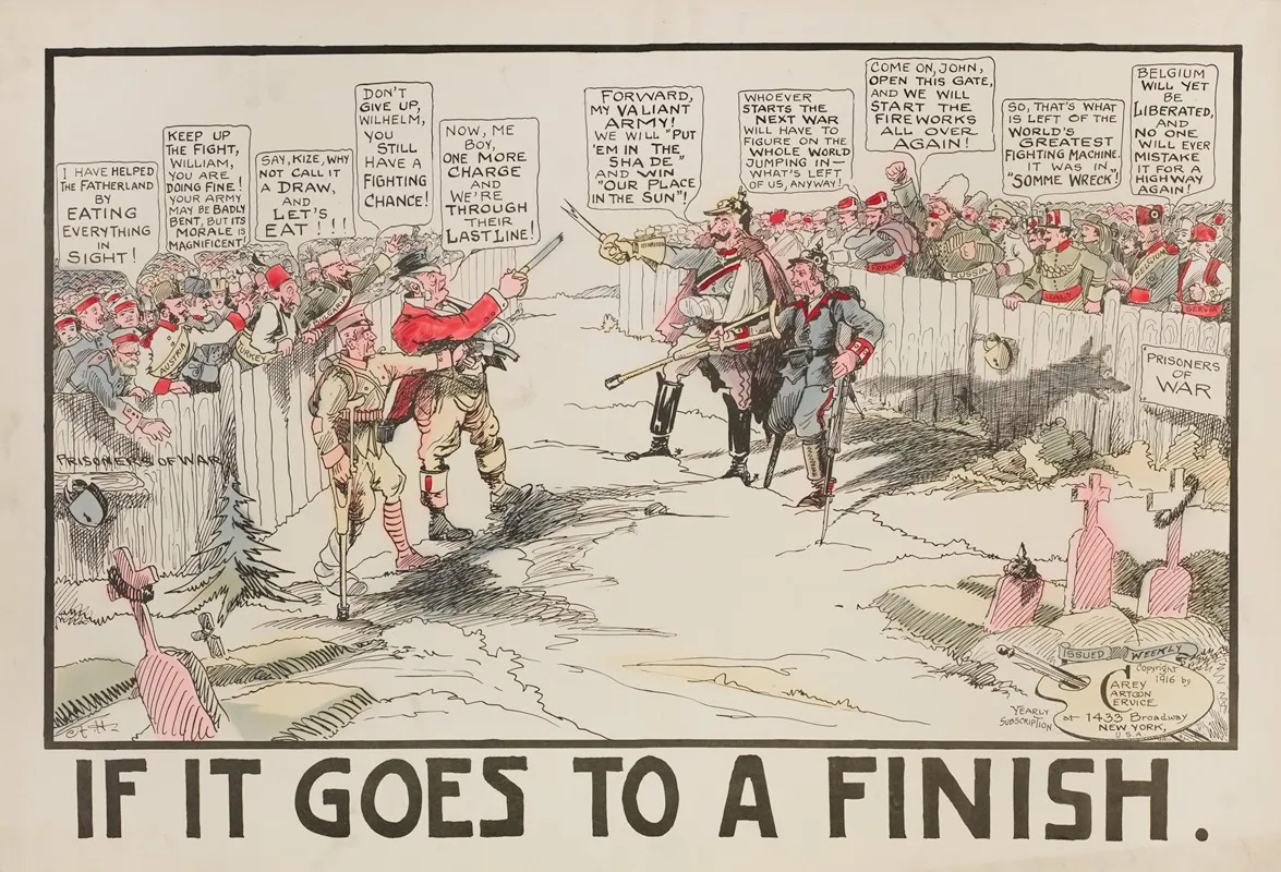 If It Goes To A Finish Wall Art by Carey Cartoon Service - High-Resolution Digital Print