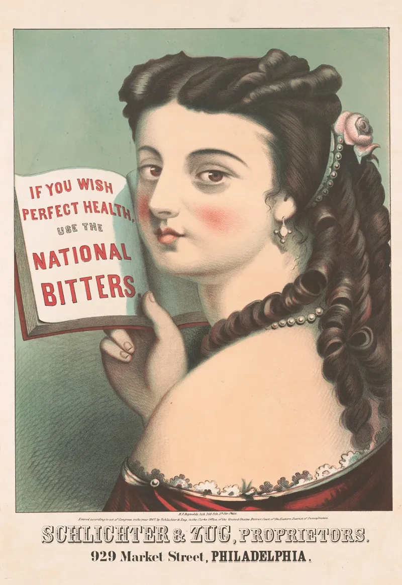 If You Wish Perfect Health Use The National Bitters Wall Art by Schlichter &amp; Zug - High-Resolution Digital Print
