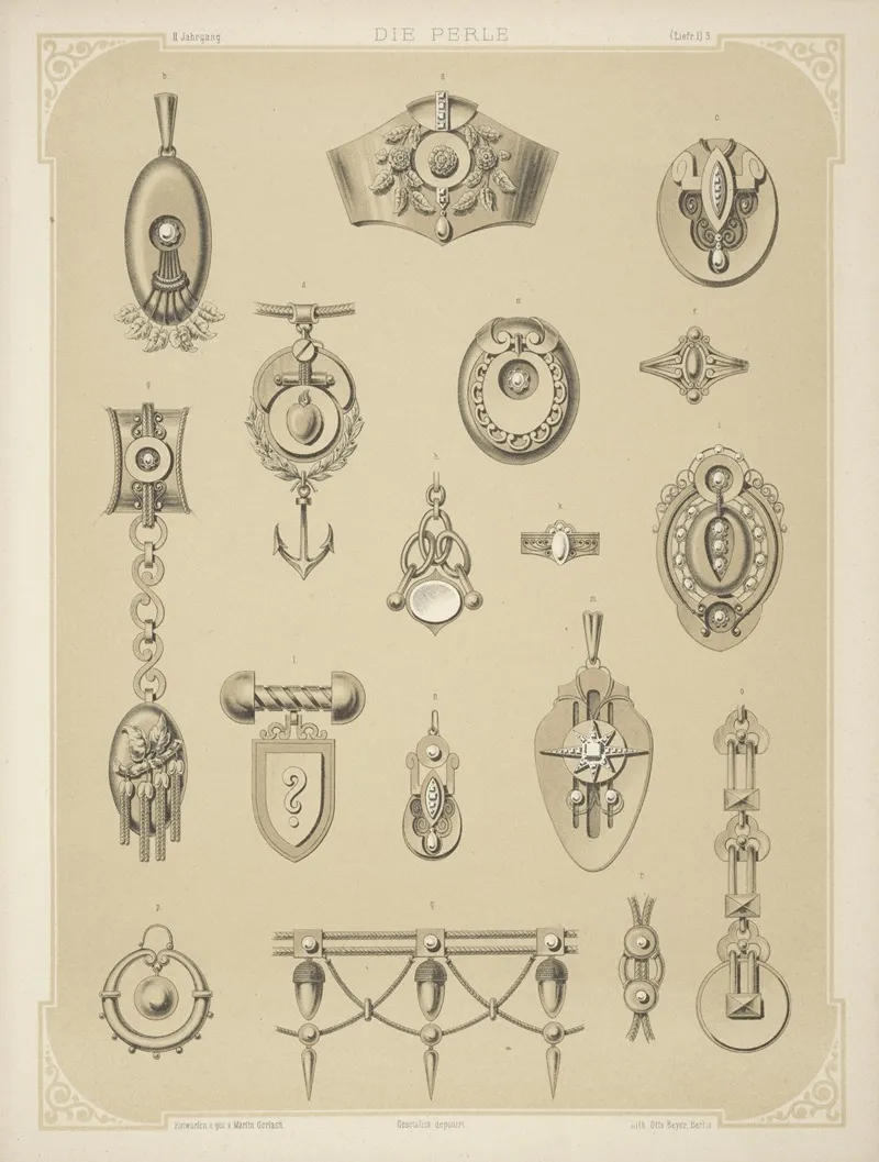 Ii Jahrgang Liefr I 3 Seventeen Designs For Jewelry Including Brooch With Question Mark