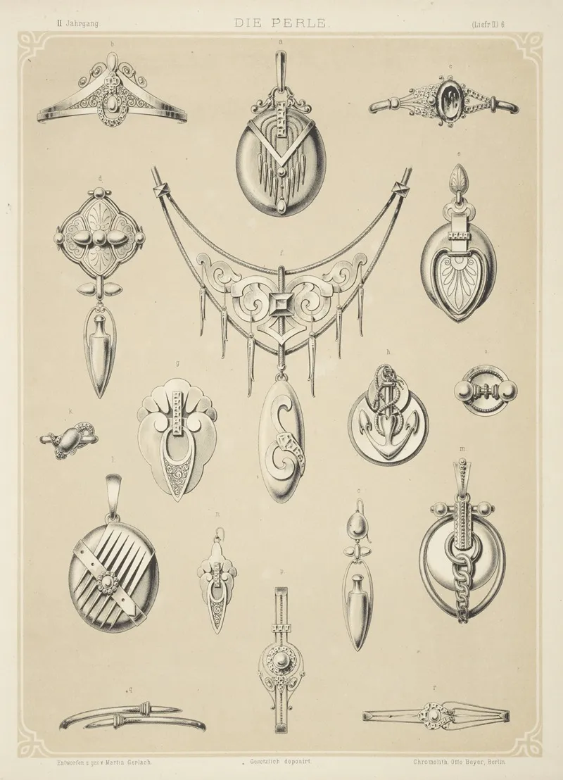 Ii Jahrgang Liefr Ii 6 Seventeen Designs For Silver Jewelry Some With Pearls