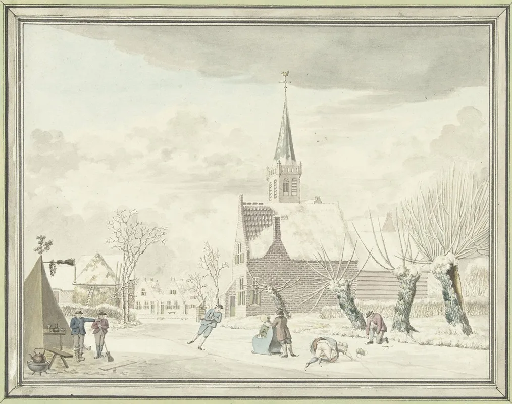 Ijsvermaak In Het Dorp Kortenhoef Wall Art by Cornelis van Noorde - High-Resolution Digital Print