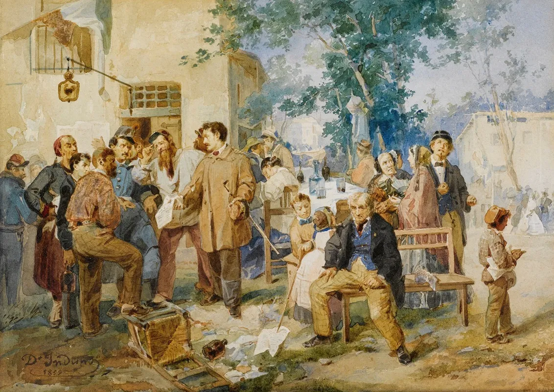 Il Bollettino Di Villafranca Wall Art by Domenico Induno - High-Resolution Digital Print