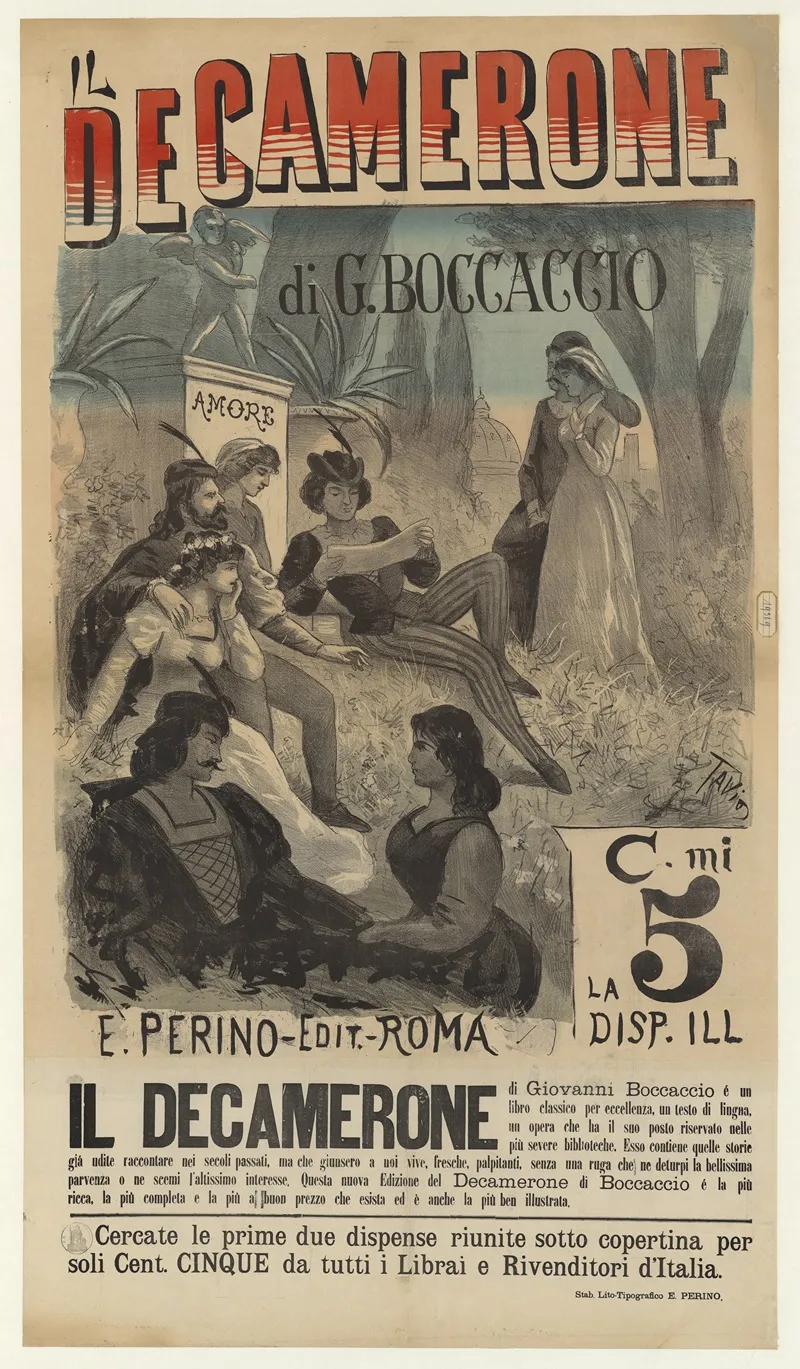 Il Decamerone Di G Boccaccio 2 Wall Art by Ottavio Rodella Tavio - High-Resolution Digital Print