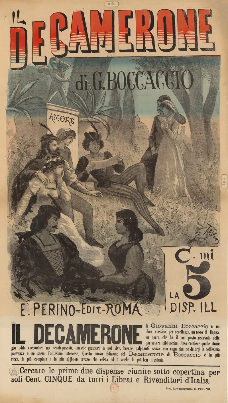 Il Decamerone Di G Boccaccio Wall Art by Ottavio Rodella Tavio - High-Resolution Digital Print