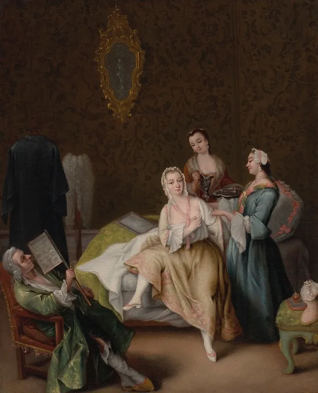 Il Risveglio Della Dama The Waking Of The Lady Wall Art by Pietro Longhi - High-Resolution Digital Print