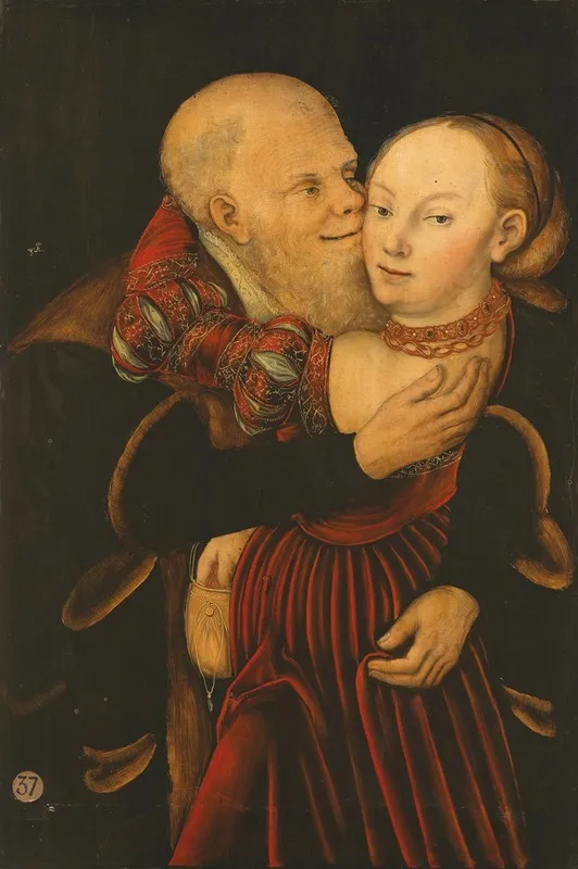 Ill Matched Lovers 2 Wall Art by Lucas Cranach the Younger - High-Resolution Digital Print