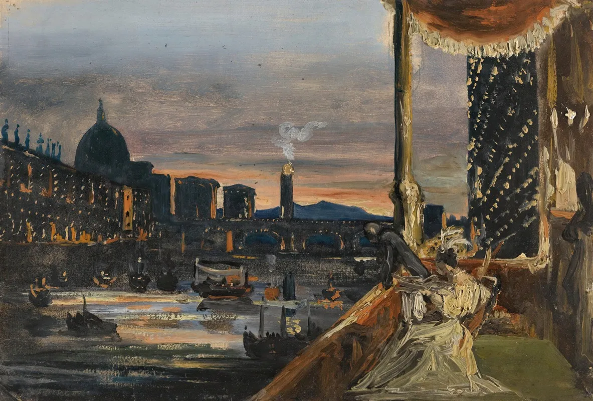 Illuminations On The Arno River At The Feast Of San Giovanni Florence