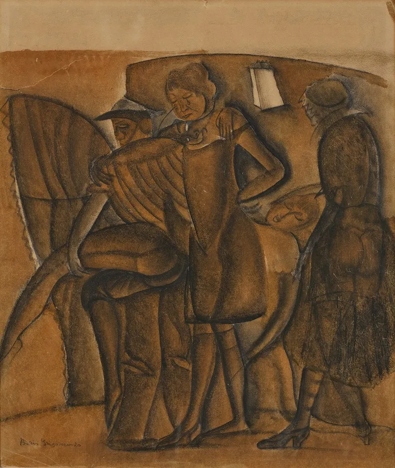Illustration For Boui Boui Au Bord De La Mer Wall Art by Boris Grigoriev - High-Resolution Digital Print