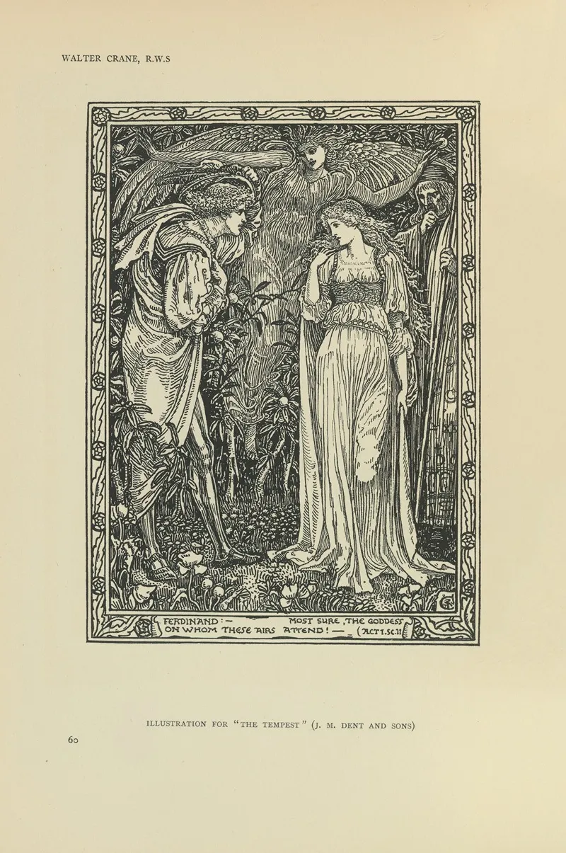 Illustration For The Tempest Wall Art by Walter Crane - High-Resolution Digital Print