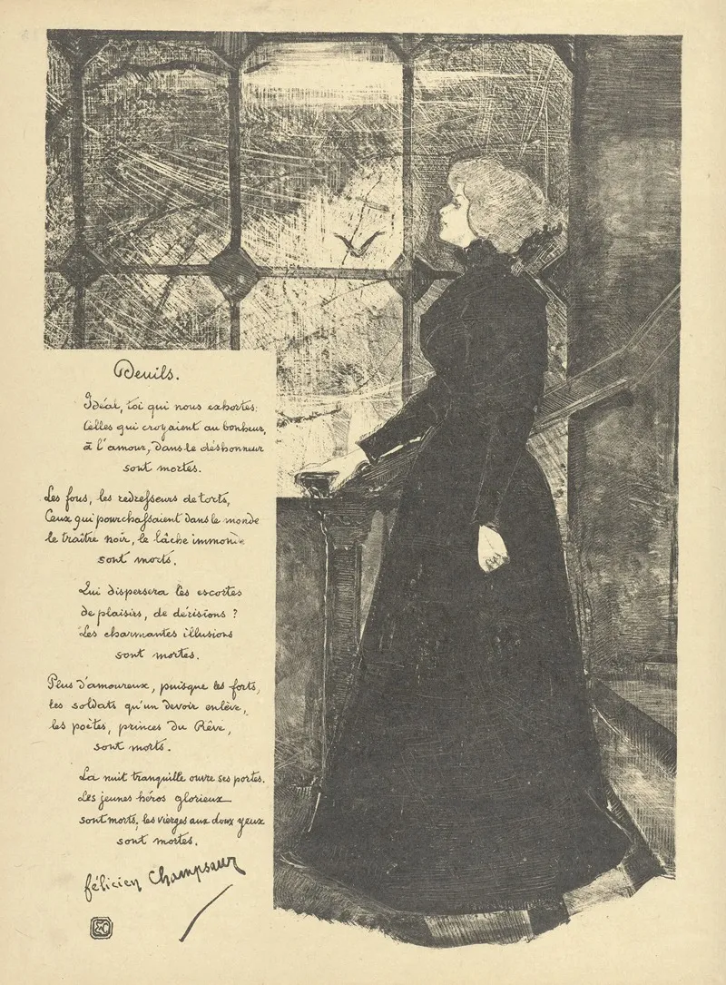 Illustration Pour Deuils De Felicien Champsaur Wall Art by E.A. Coulon - High-Resolution Digital Print