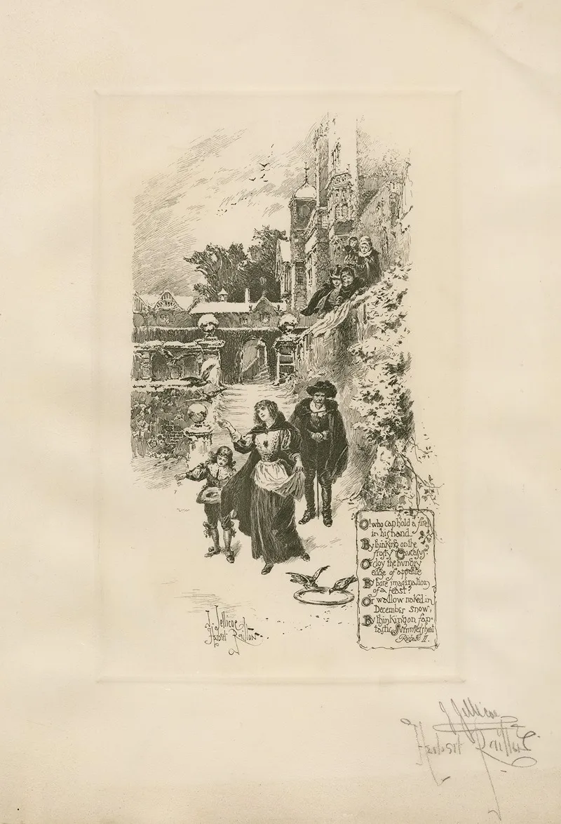 Illustration To Lines From Richard Ii O Who Can Hold A Fire In His Hand By Thinking On The Frosty Caucasus Act 1 Scene 3 Wall Art by Herbert Railton - High-Resolution Digital Print