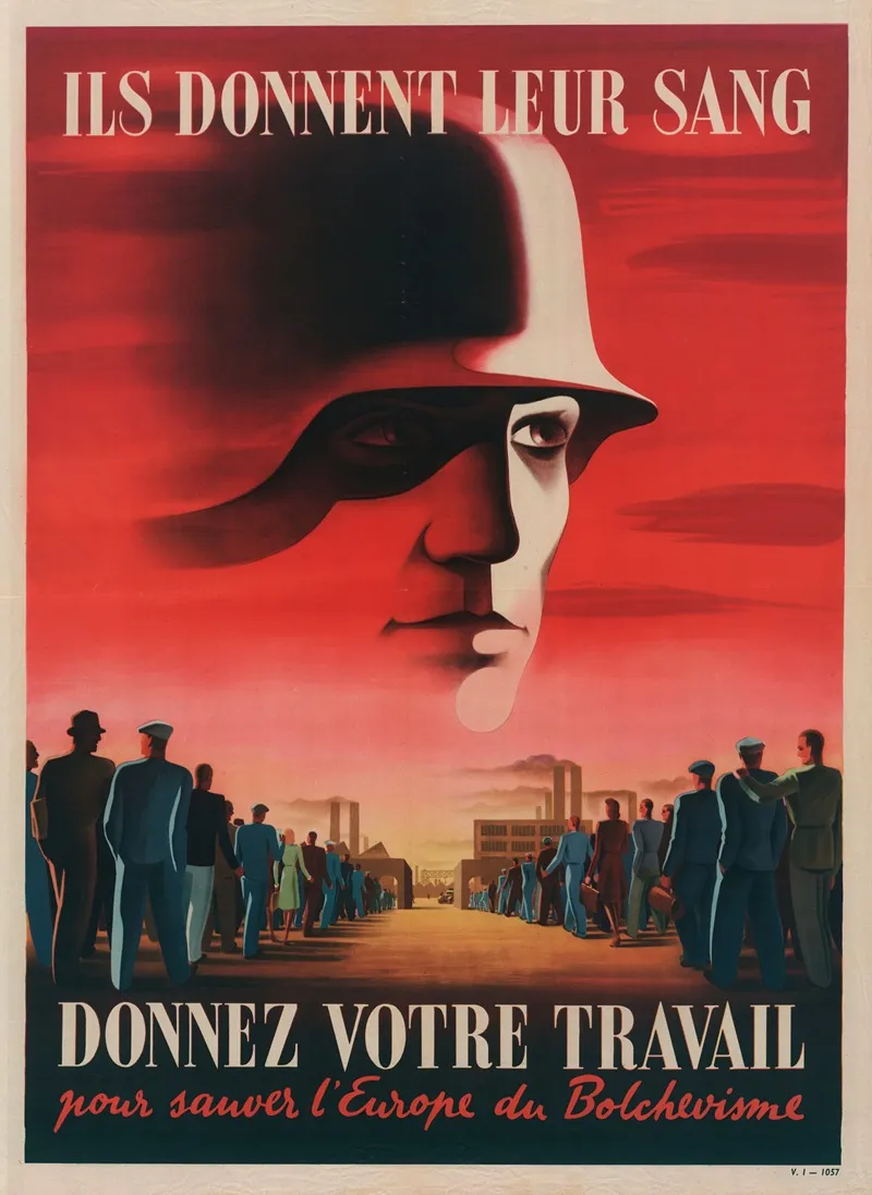 Ils Donnent Leur Sang Donnez Votre Travail Pour Sauver Leurope Du Bolchevisme Wall Art by Imprimeur Office de répartition de l’affichage - High-Resolution Digital Print