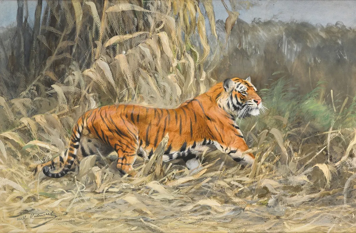 Im Dschungel Tiger Wall Art by Wilhelm Kuhnert - High-Resolution Digital Print