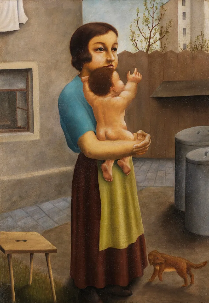 Im Hofgeschwister Wall Art by Georg Schrimpf - High-Resolution Digital Print