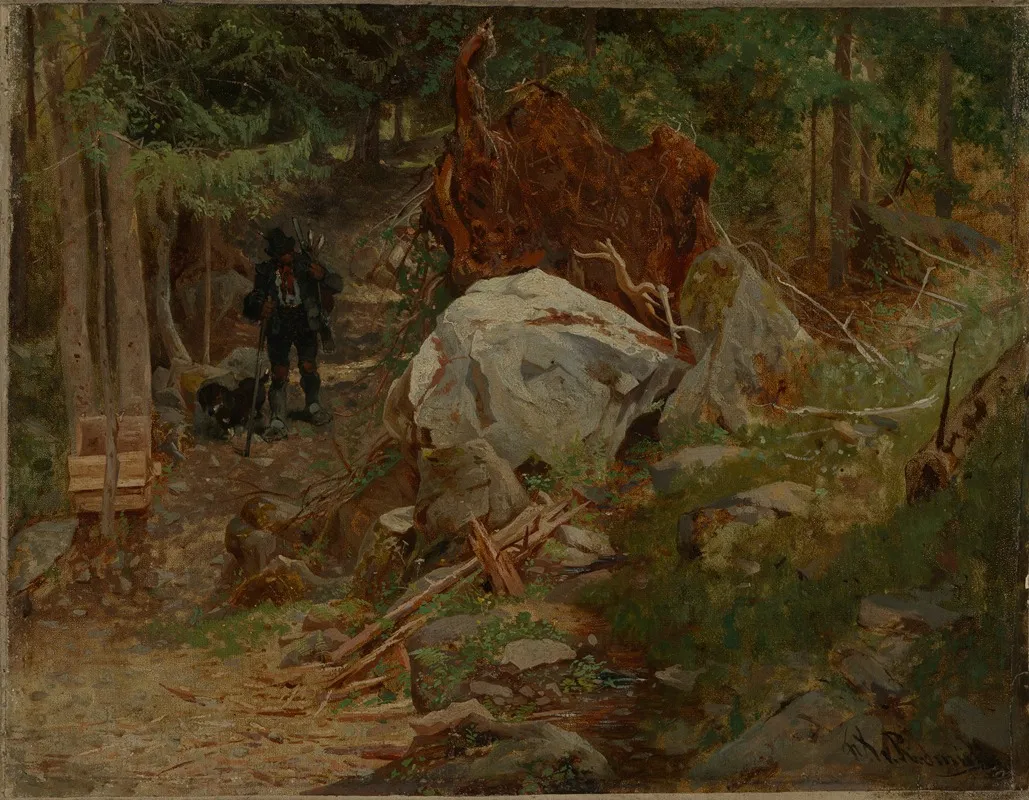 Im Wald Bei Taufers Im Pustertal Wall Art by Franz Xaver von Riedmüller - High-Resolution Digital Print