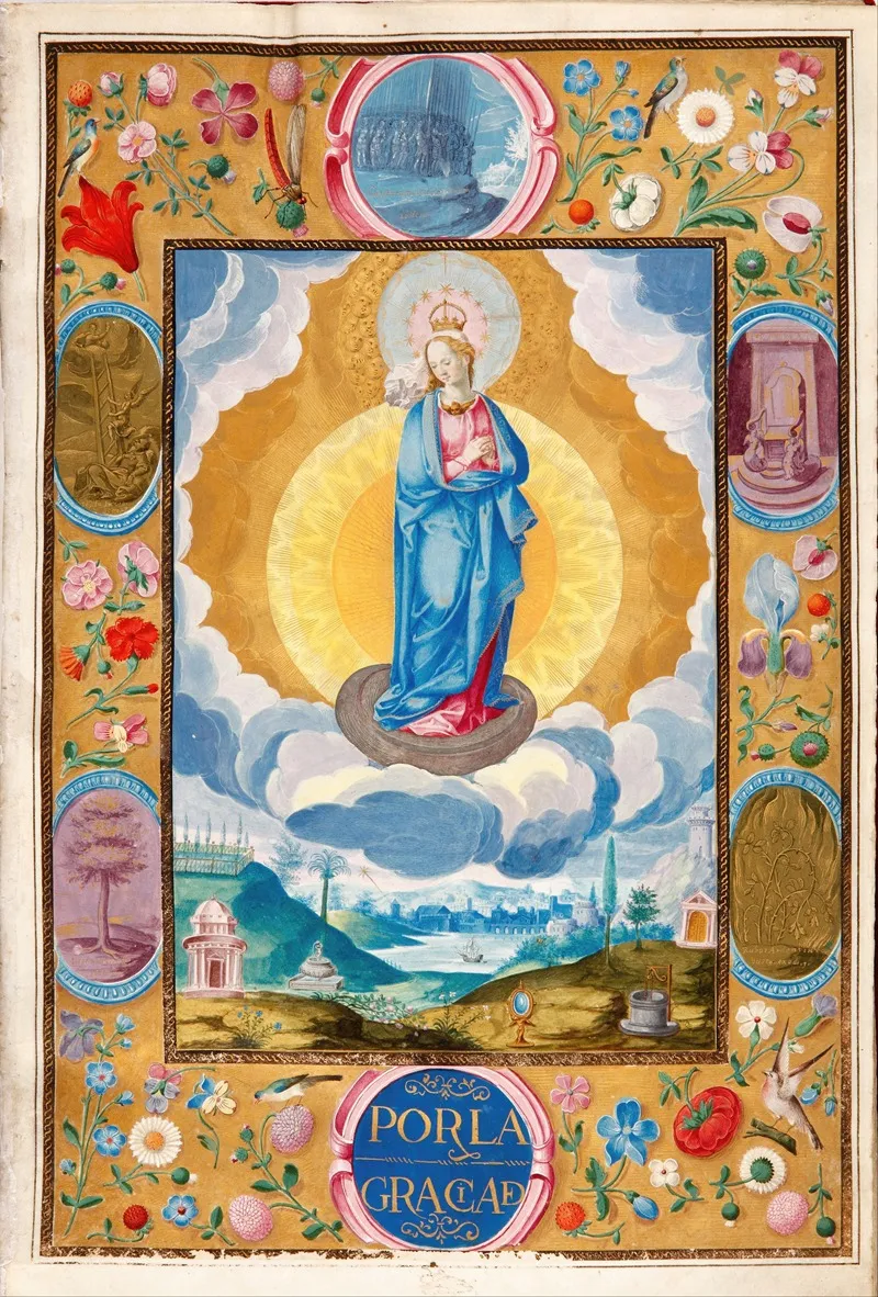 Immacule Conception In Enforceable Charter Of Chivalry Of Arias Pardo De Cela Wall Art by Diego Gómez - High-Resolution Digital Print