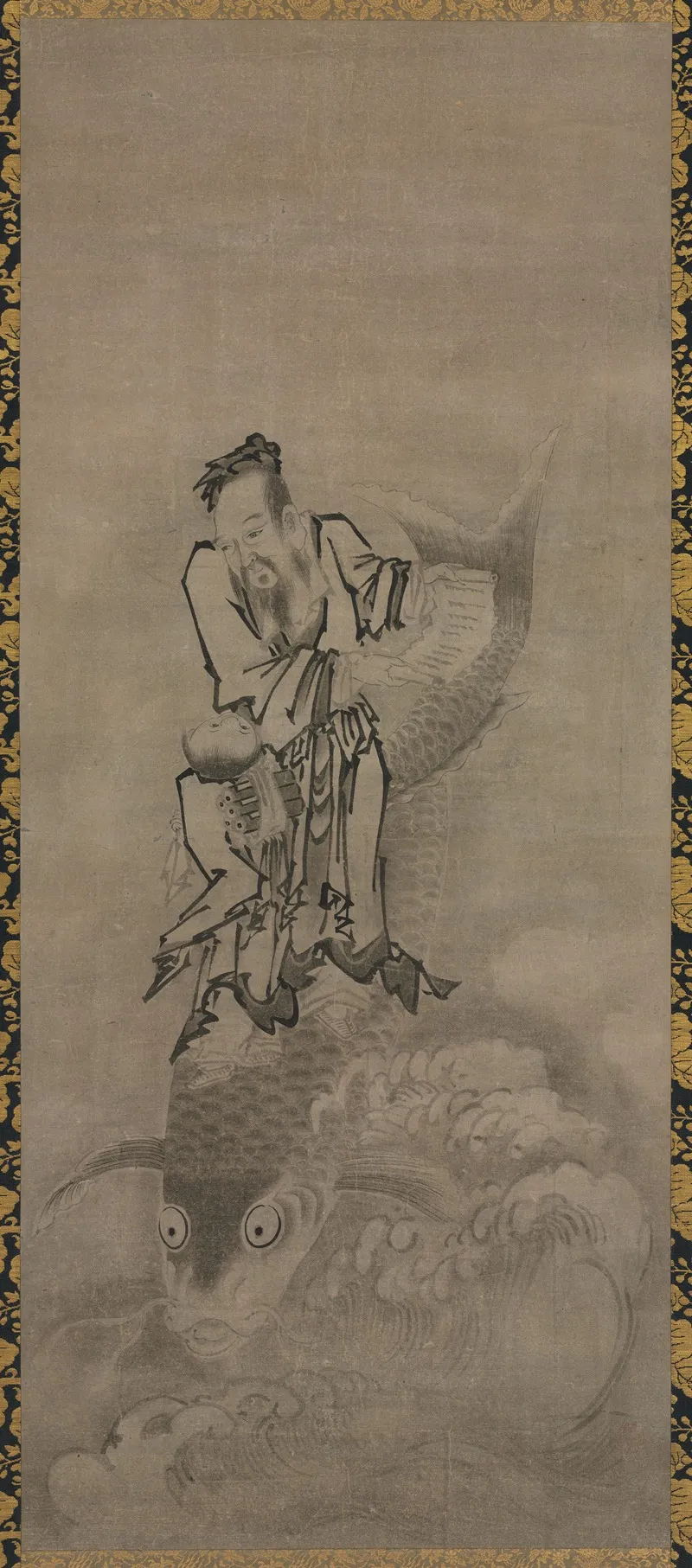 Immortal Riding Carp Wall Art by Kyūseki Tomonobu - High-Resolution Digital Print