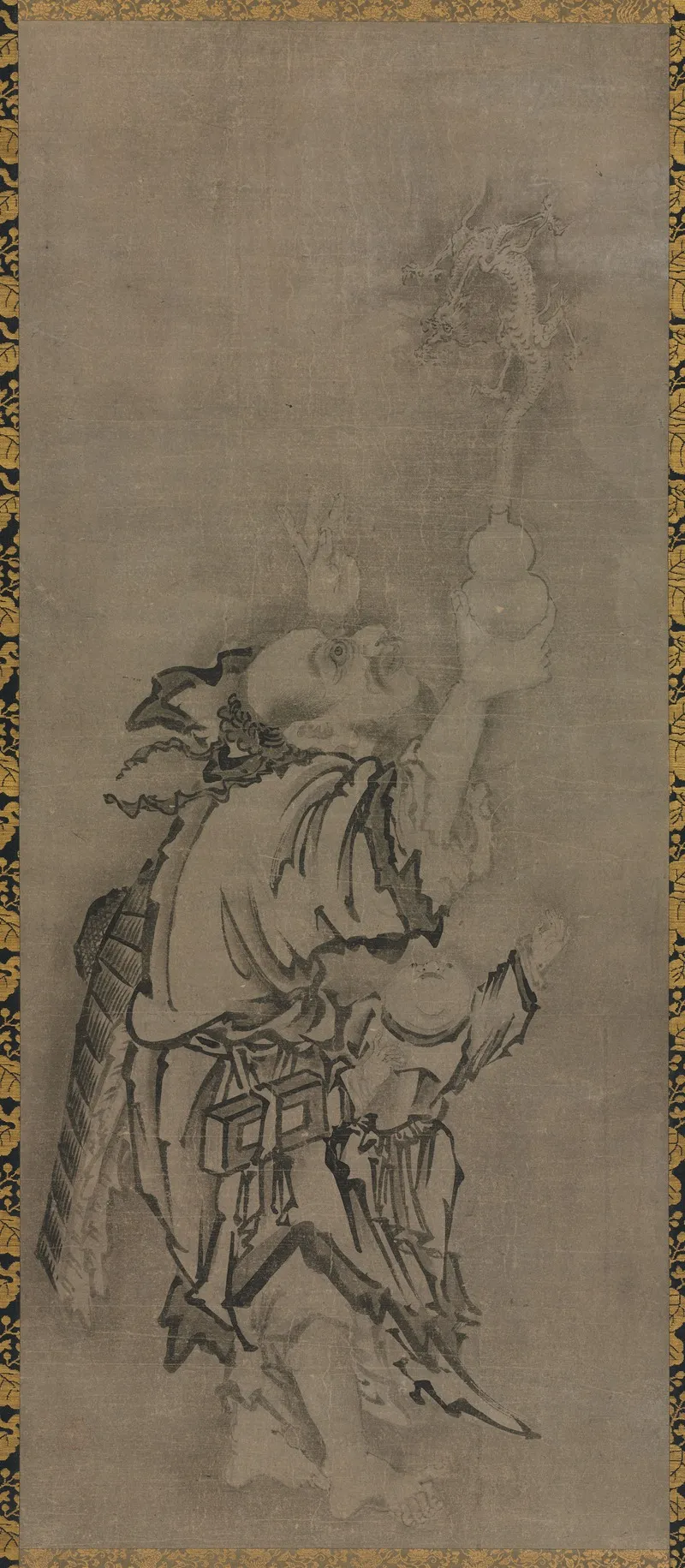 Immortal With Gourd And Dragon Wall Art by Kyūseki Tomonobu - High-Resolution Digital Print