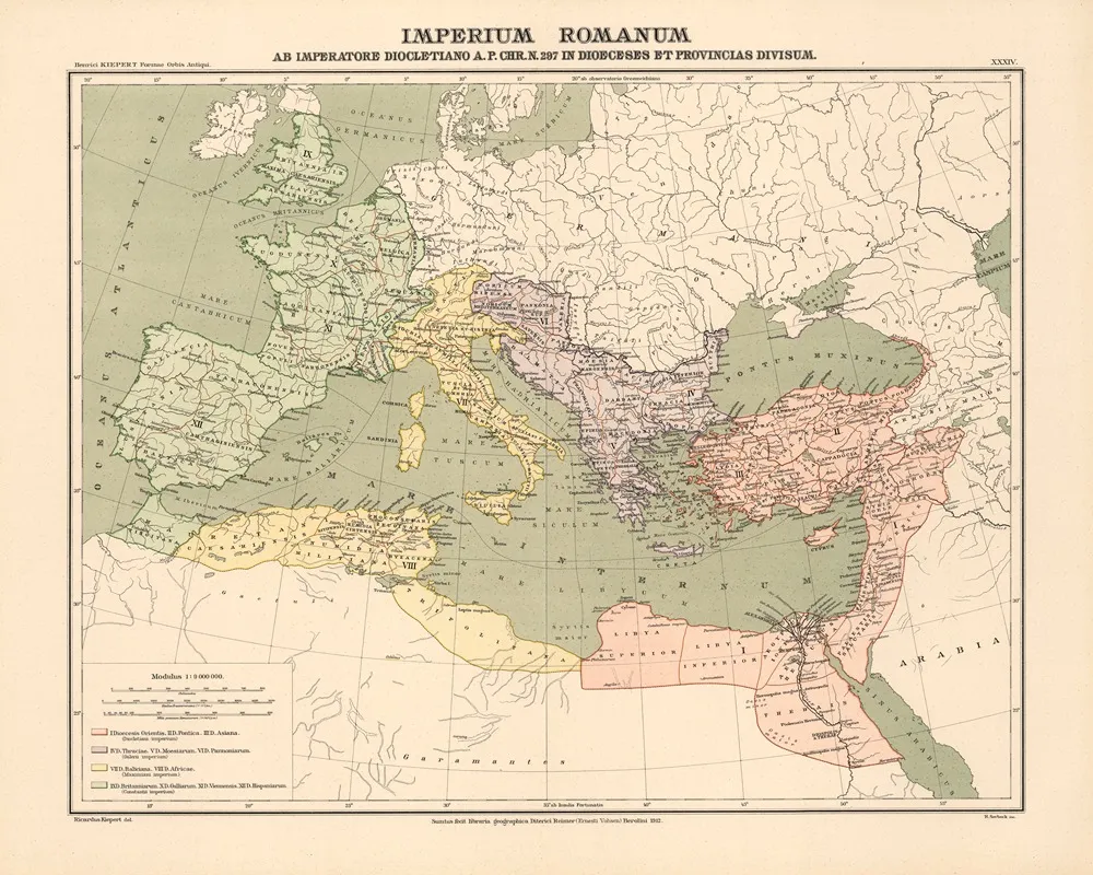 Imperium Romanum Ab Imperatore Diocletiano A P Chr N 297 In Dioeces Et Provincias Divisum