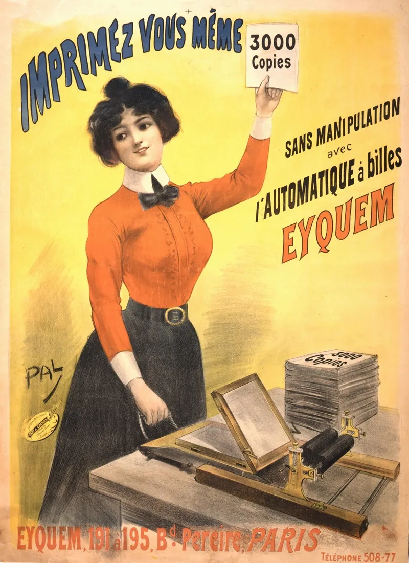 Imprimez Vous Meme 3000 Copies Sans Manipulation Avec Lautomatique A Billes Eyquem Wall Art by Pal (Jean de Paleologue) - High-Resolution Digital Print