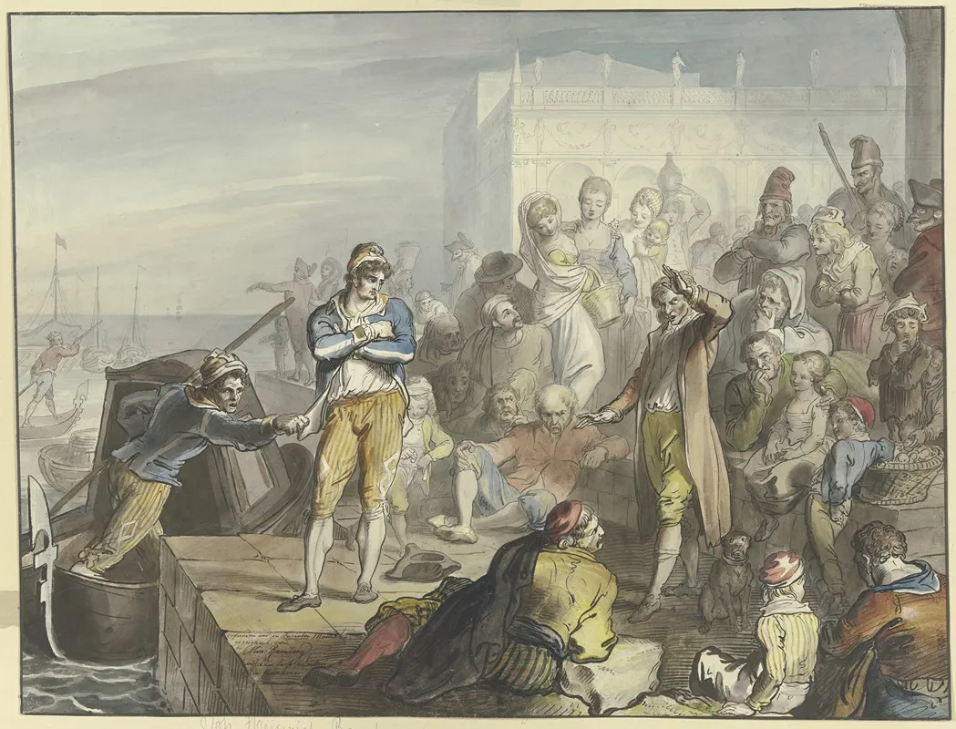 Improvisator Auf Der Piazetta In Venedig Wall Art by Johann Heinrich Ramberg - High-Resolution Digital Print