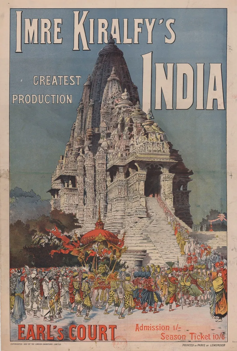 Imre Kiralfys India Greatest Production Wall Art by Imp. Lemercier &amp; Cie - High-Resolution Digital Print
