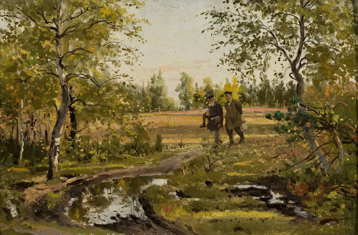 In A Birch Forest Wall Art by Włodzimierz J. Makowski - High-Resolution Digital Print