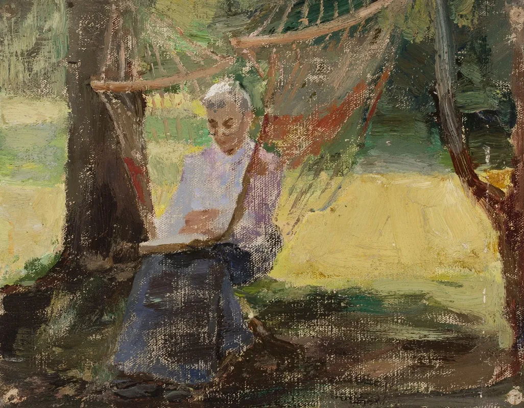 In A Hammock Portrait Of Maria Rubtsov In Maryino