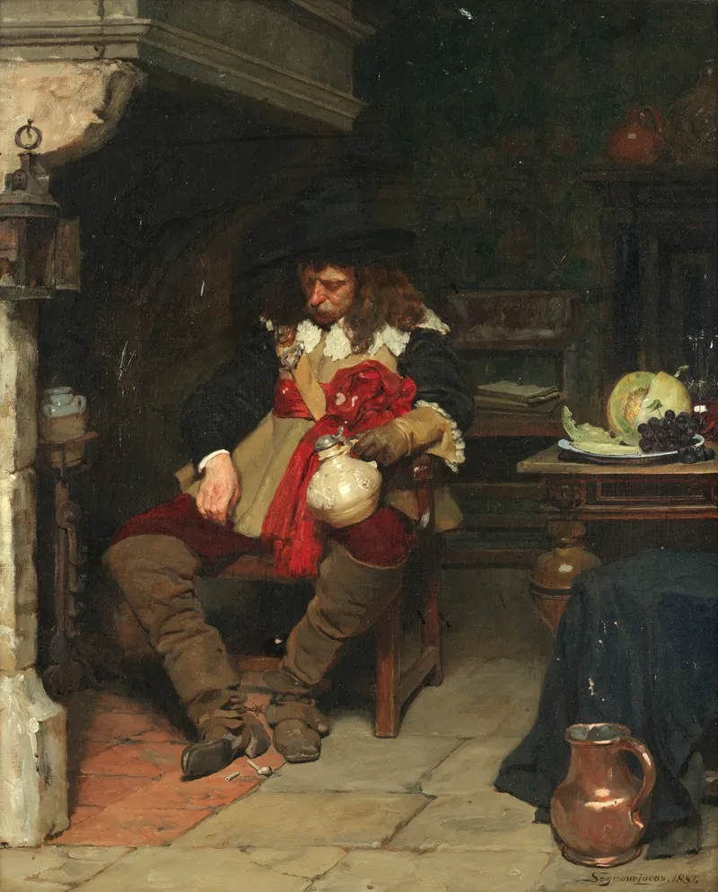 In His Cups 2 Wall Art by John Seymour Lucas - High-Resolution Digital Print