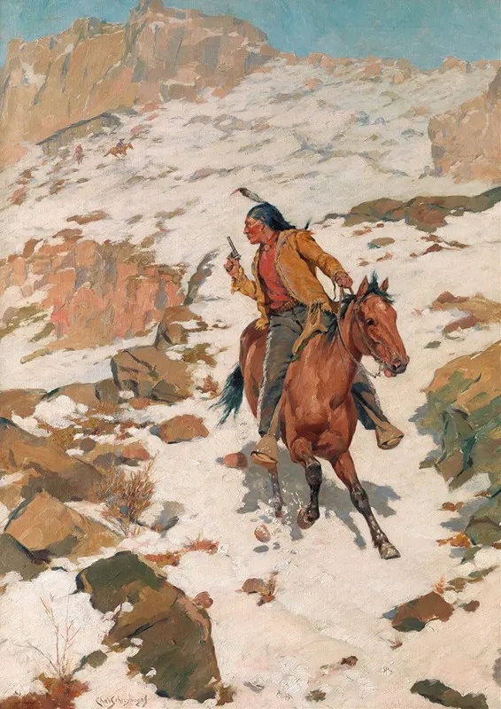 In Hot Pursuit Wall Art by Charles Schreyvogel - High-Resolution Digital Print