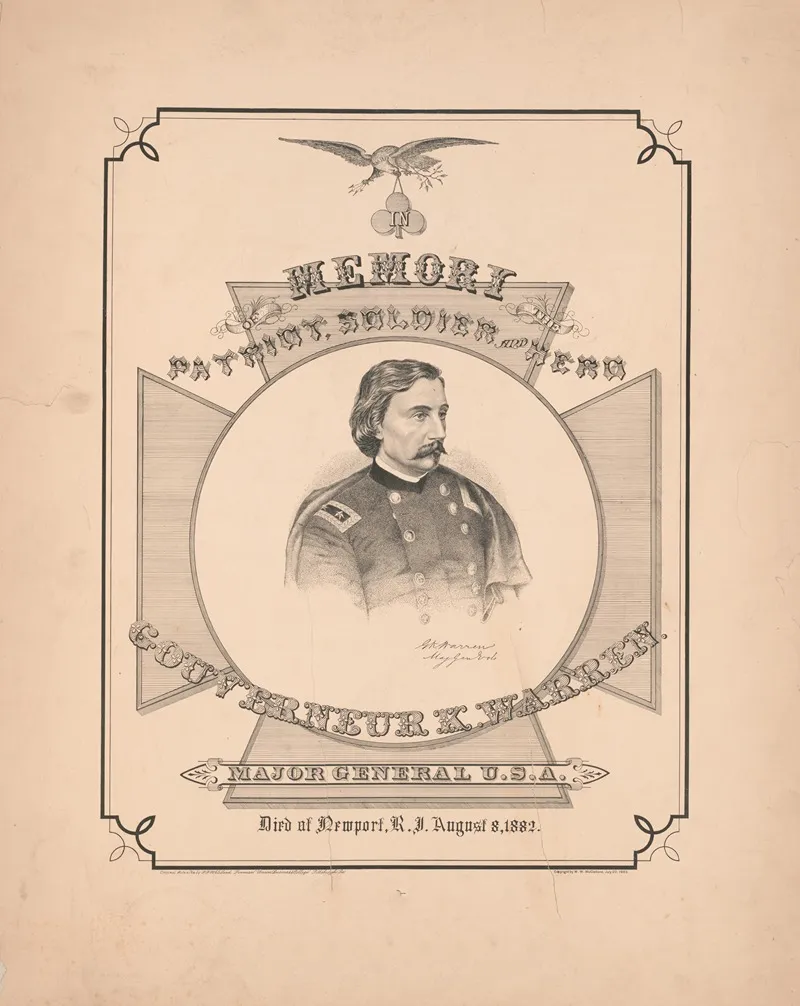 In Memory Of The Patriot Soldier And Hero Gouverneur K Warren Major General U S A Wall Art by W.W. McClelland - High-Resolution Digital Print