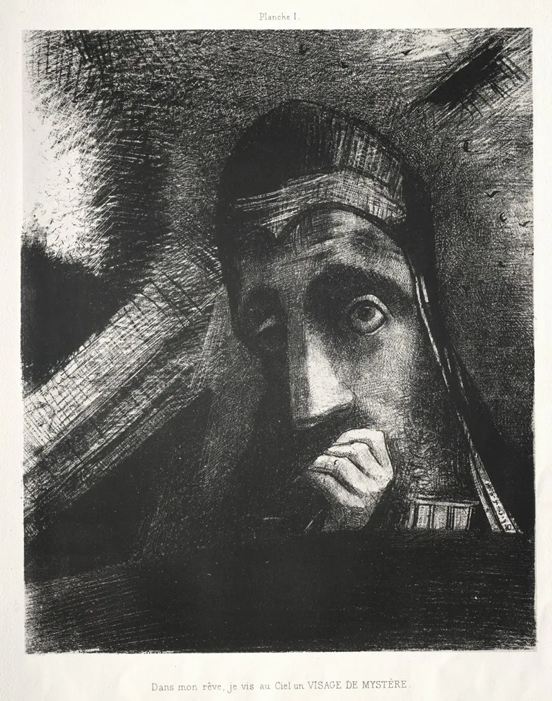 In My Dream I Saw In The Sky A Face Of Mystery Wall Art by Odilon Redon - High-Resolution Digital Print