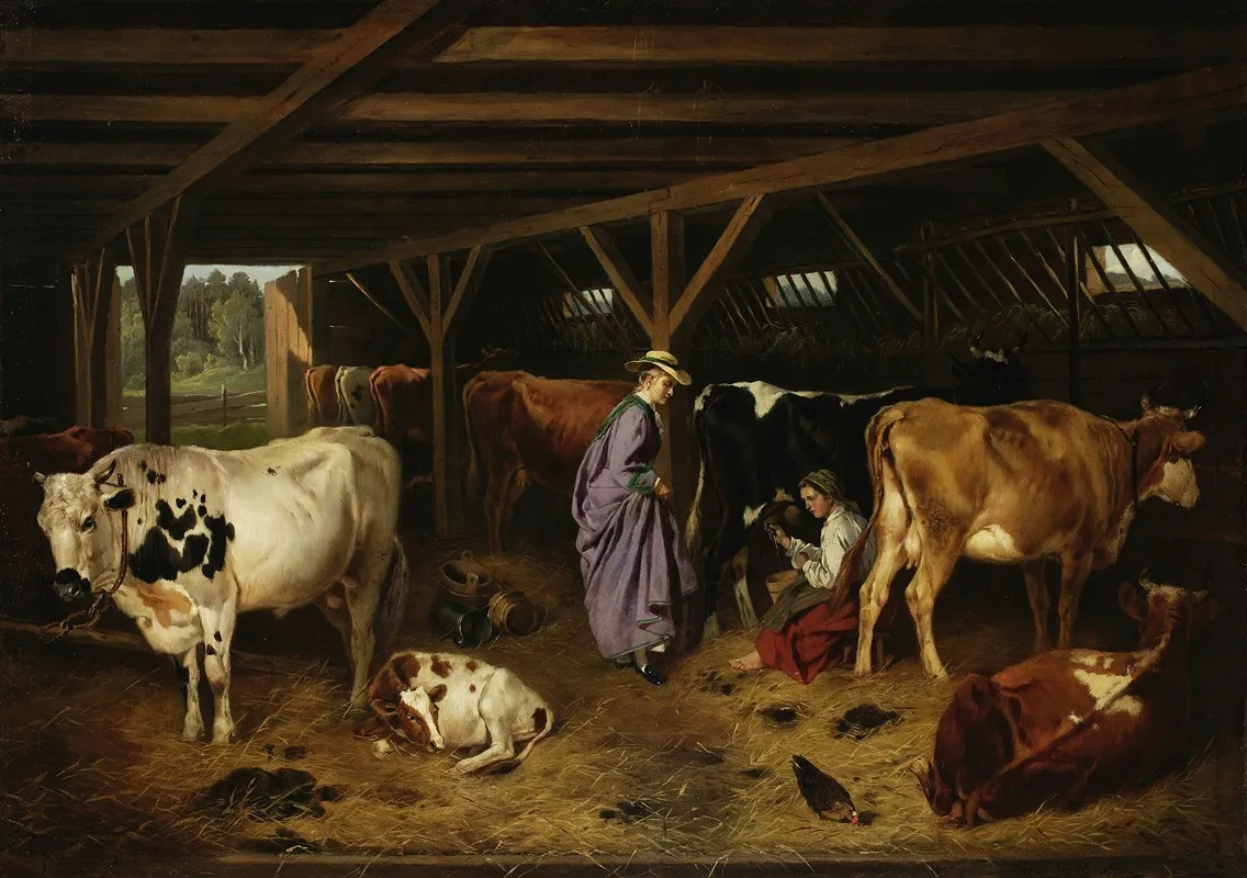 In The Barn 3 Wall Art by Józef Brodowski - High-Resolution Digital Print