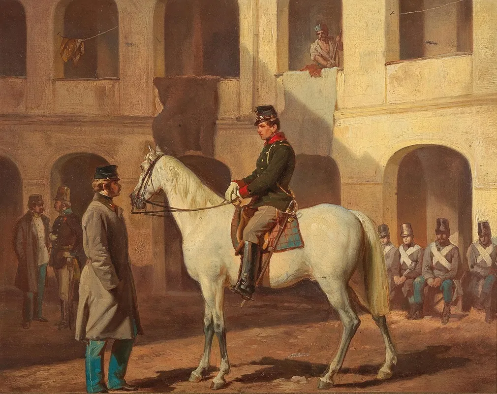 In The Barracks Wall Art by Circle of Wilhelm Richter - High-Resolution Digital Print