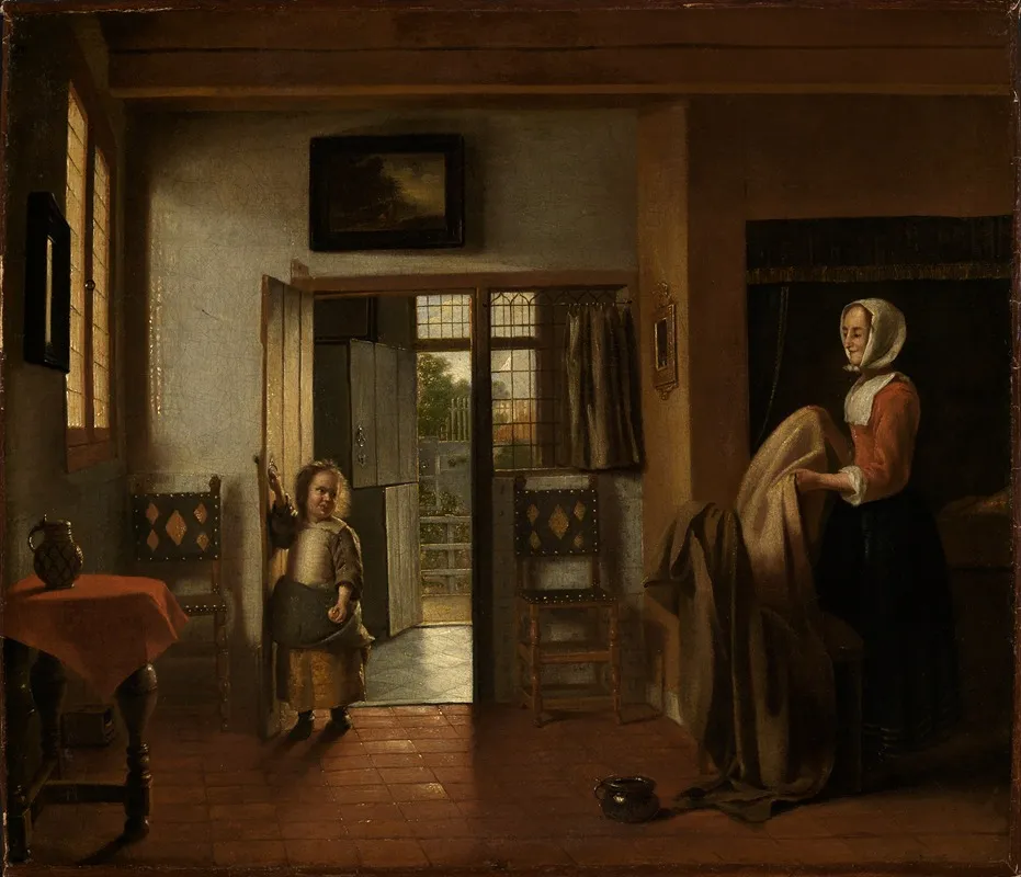 In The Bedroom Wall Art by Pieter De Hooch - High-Resolution Digital Print