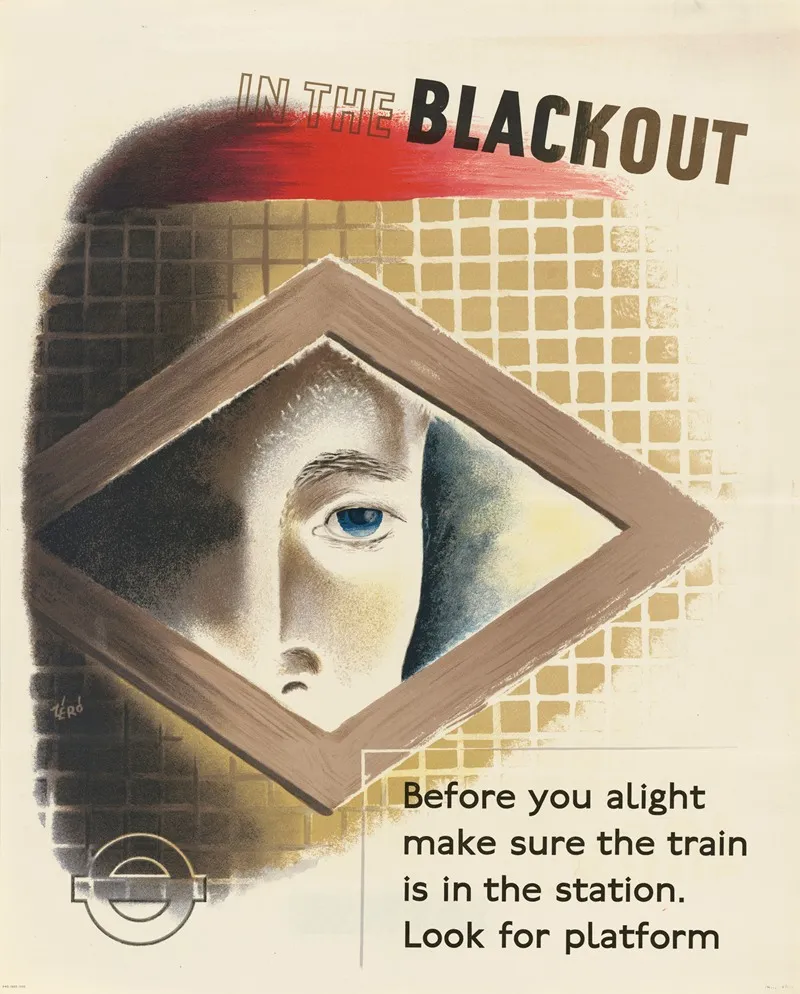 In The Blackout Before You Alight Make Sure The Train Is In The Station Look For Platform Wall Art by Hans Schleger - High-Resolution Digital Print