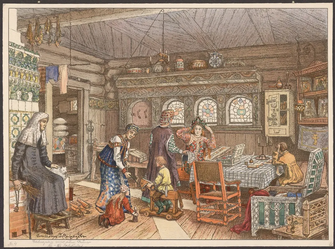 In The Chamber Of The Russian House Wall Art by Apollinary Vasnetsov - High-Resolution Digital Print