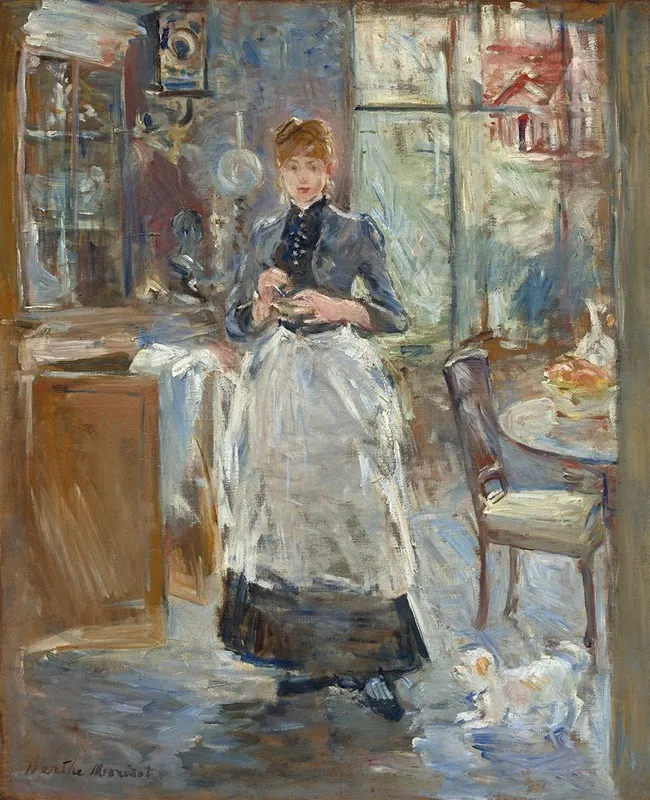 In The Dining Room Wall Art by Berthe Morisot - Canvas Print