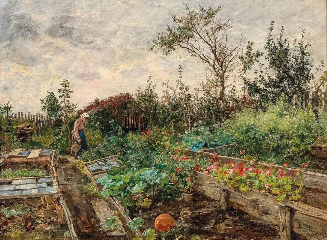 In The Farmhouse Garden 2 Wall Art by Bertha von Tarnoczy - High-Resolution Digital Print
