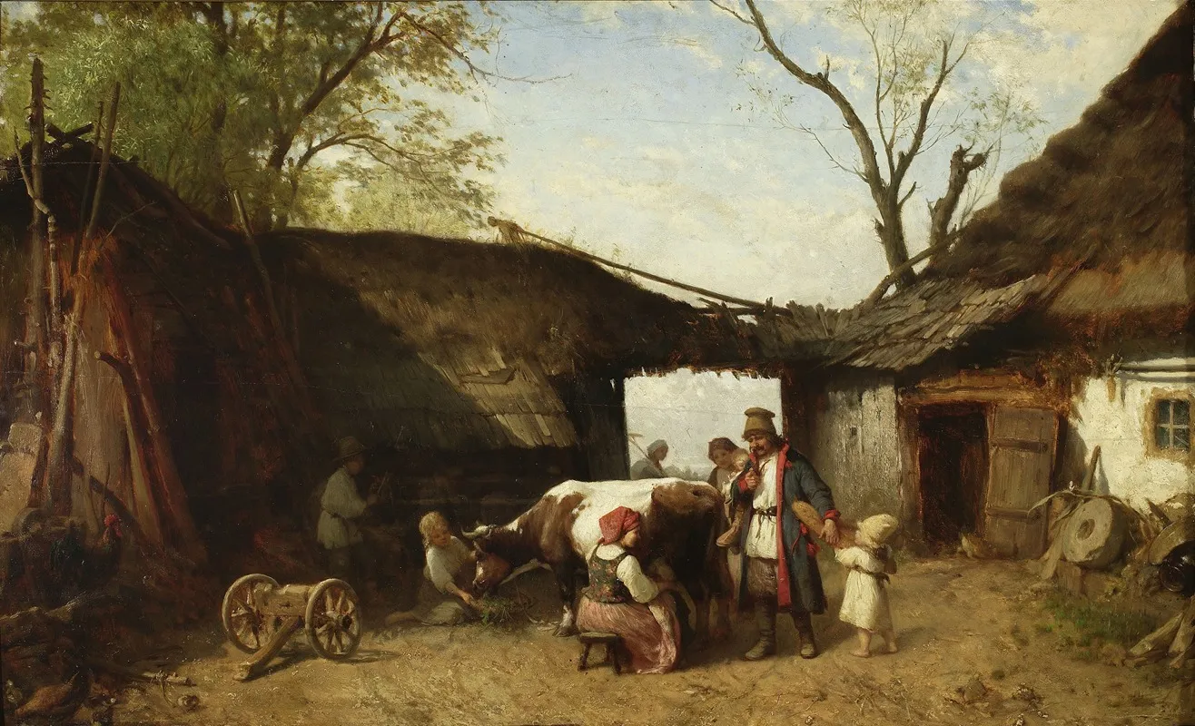 In The Farmyard 3 Wall Art by Aleksander Kotsis - High-Resolution Digital Print