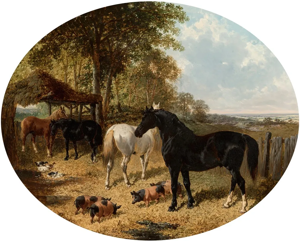 In The Farmyard 5 Wall Art by John Frederick Herring Jr. - High-Resolution Digital Print